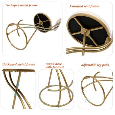 Luxurious Velvet Barstools with Anti-Slip Base