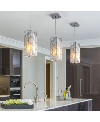 Streamdale Modern Crystal Pendant Light - 3 Pack, Adjustable Hanging Lamp