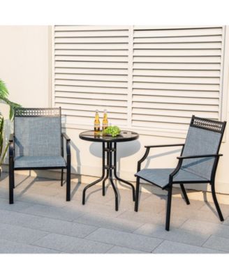 Patio Chairs Set of 2 with All Weather Breathable Fabric