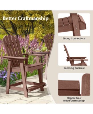 HDPE Patio Chair with Armrest and Footrest for Indoor Outdoor