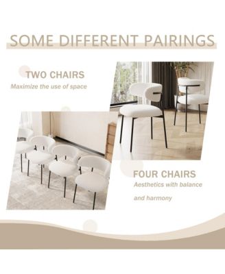 4-Piece Velvet Dining Chairs with Metal Legs