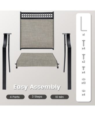 Patio Chairs Set of 2 with All Weather Breathable Fabric