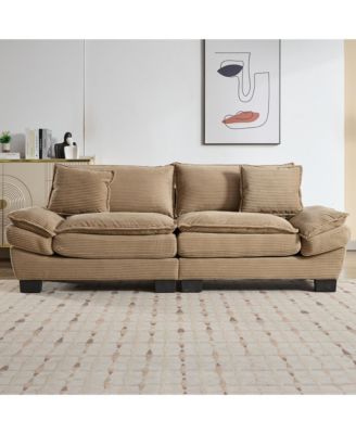 Corduroy Sofa Sleeper Couch with Pillows