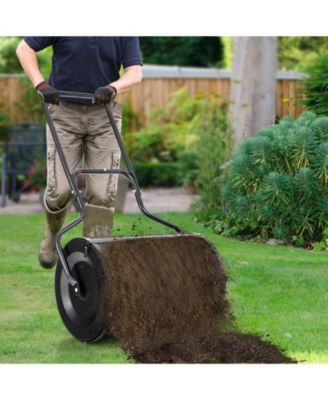 Upgrade Side Latches and U-shape Handle 24-Inch Peat Moss Spreader