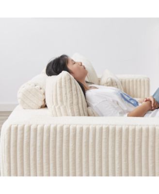 Streamdale Oversized Cloud Plush Lounger with Removable Footstools