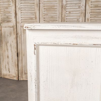 Vintage Pinewood Cabinet with Antique Cream Finish and Spacious Drawers for Timeless Appeal