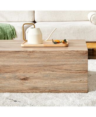 Streamdale Modern Wood Texture MDF Coffee Table, Simple, Durable Design (39.3"x23.6"x11.8")