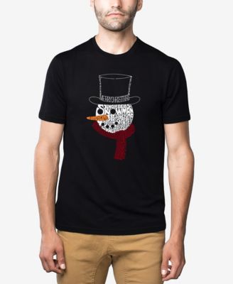 LA Pop Art - Snowman Face - Men's Premium Blend Word Art T-Shirt