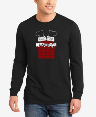 LA Pop Art - Chimney Santa - Men's Word Art Long Sleeve T-Shirt