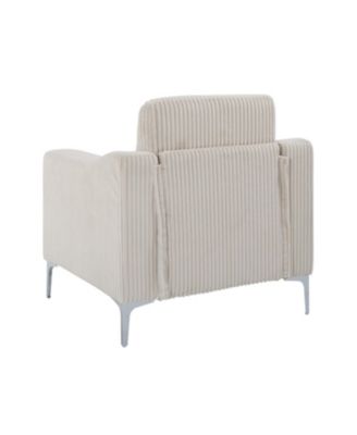 Beige Corduroy Convertible Sectional Sofa