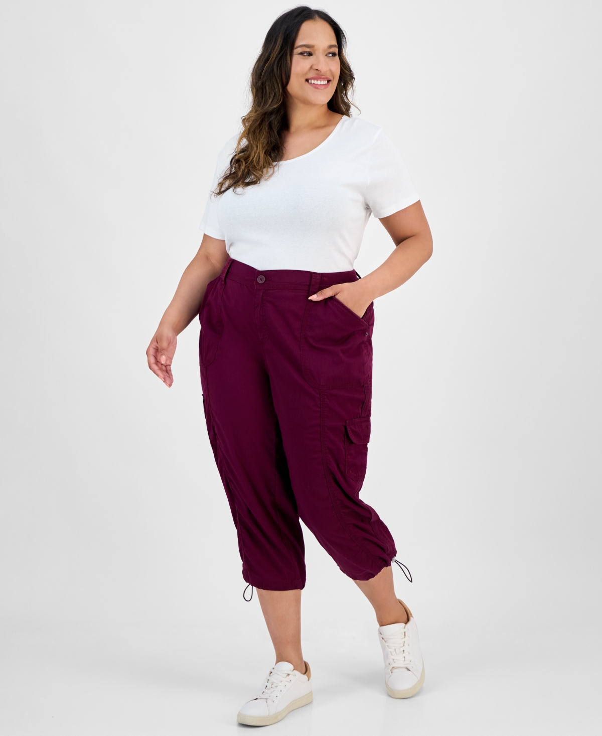 Style & Co Plus Size Cargo Capri Pants, Exclusively At Macy's In Multi