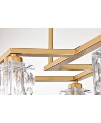 8-Light Crystal Chandelier with Matte Gold Finish, Ideal for Dining Rooms and Various Other Spaces