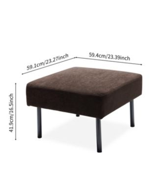 Streamdale Brown L-Shaped 2-Seater Sofa with Ottoman, Modern Loveseat for Small Spaces