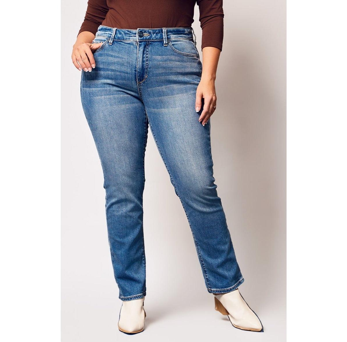Plus Size Denim High Rise Straight Jeans - Sutton