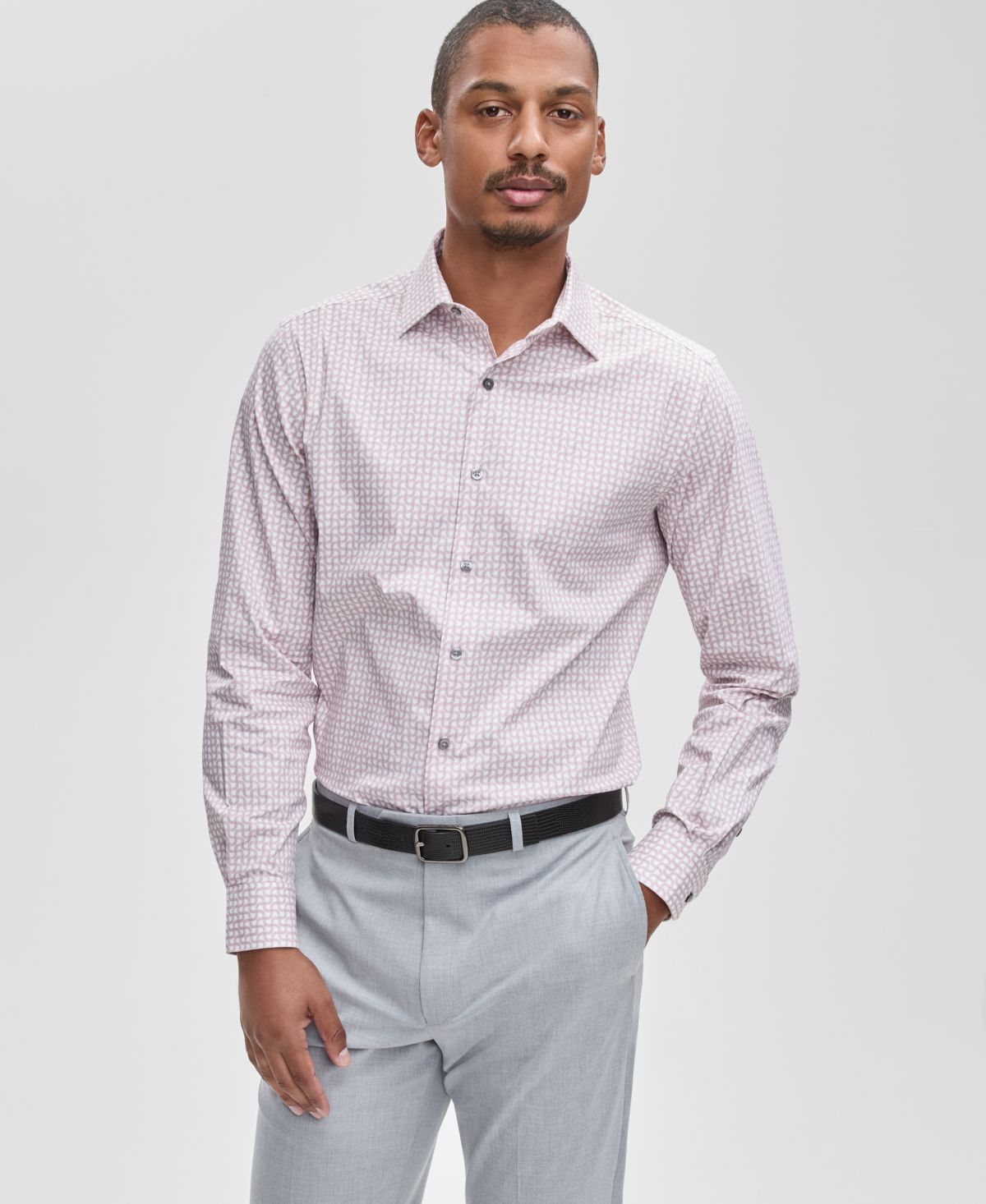 Мужская приталенная рубашка с гео-принтом, эксклюзивная модель Macy's