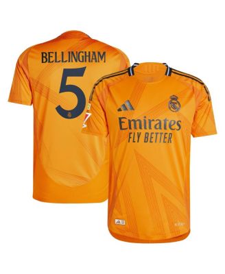adidas - Men's Jude Bellingham Orange Real Madrid 2024/25 Away Authentic Jersey