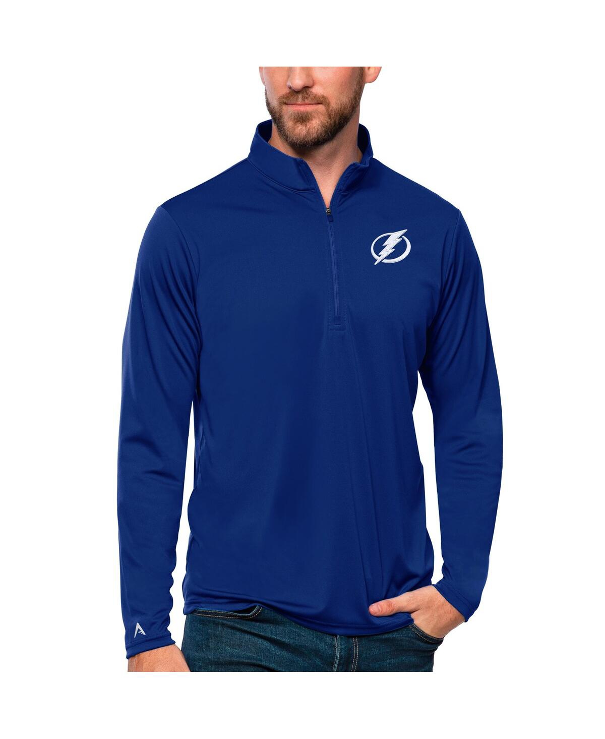 Men's Blue Tampa Bay Lightning Tribute Quarter-Zip Pullover Sweatshirt - Blue