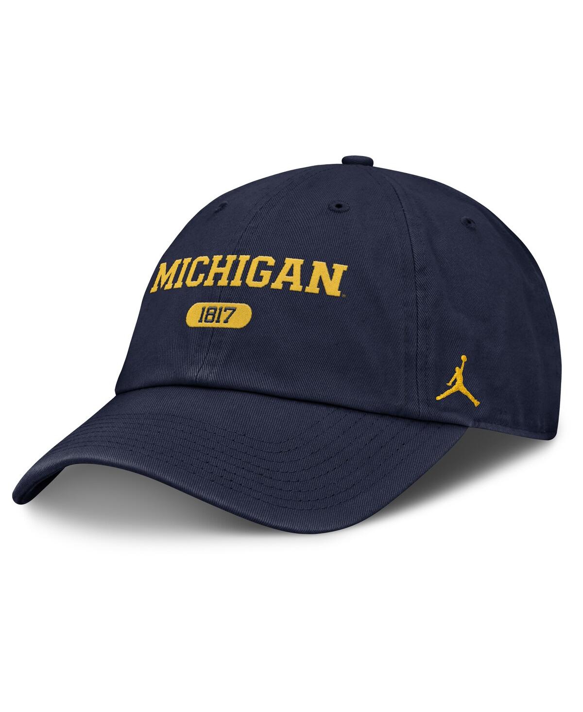 JORDAN MEN'S NAVY MICHIGAN WOLVERINES CLUB ADJUSTABLE HAT 