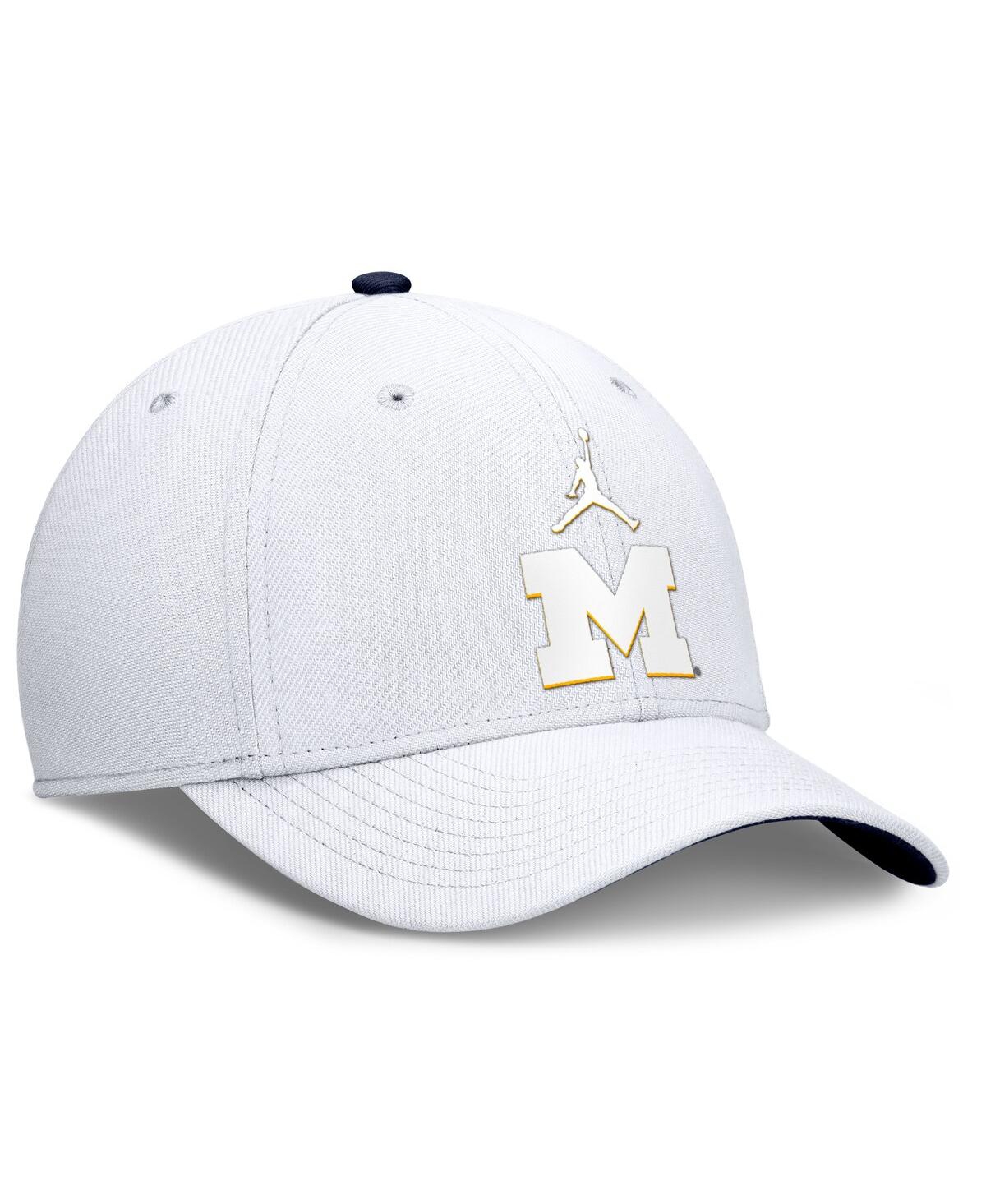 JORDAN MEN'S WHITE MICHIGAN WOLVERINES RISE FLEX HAT 