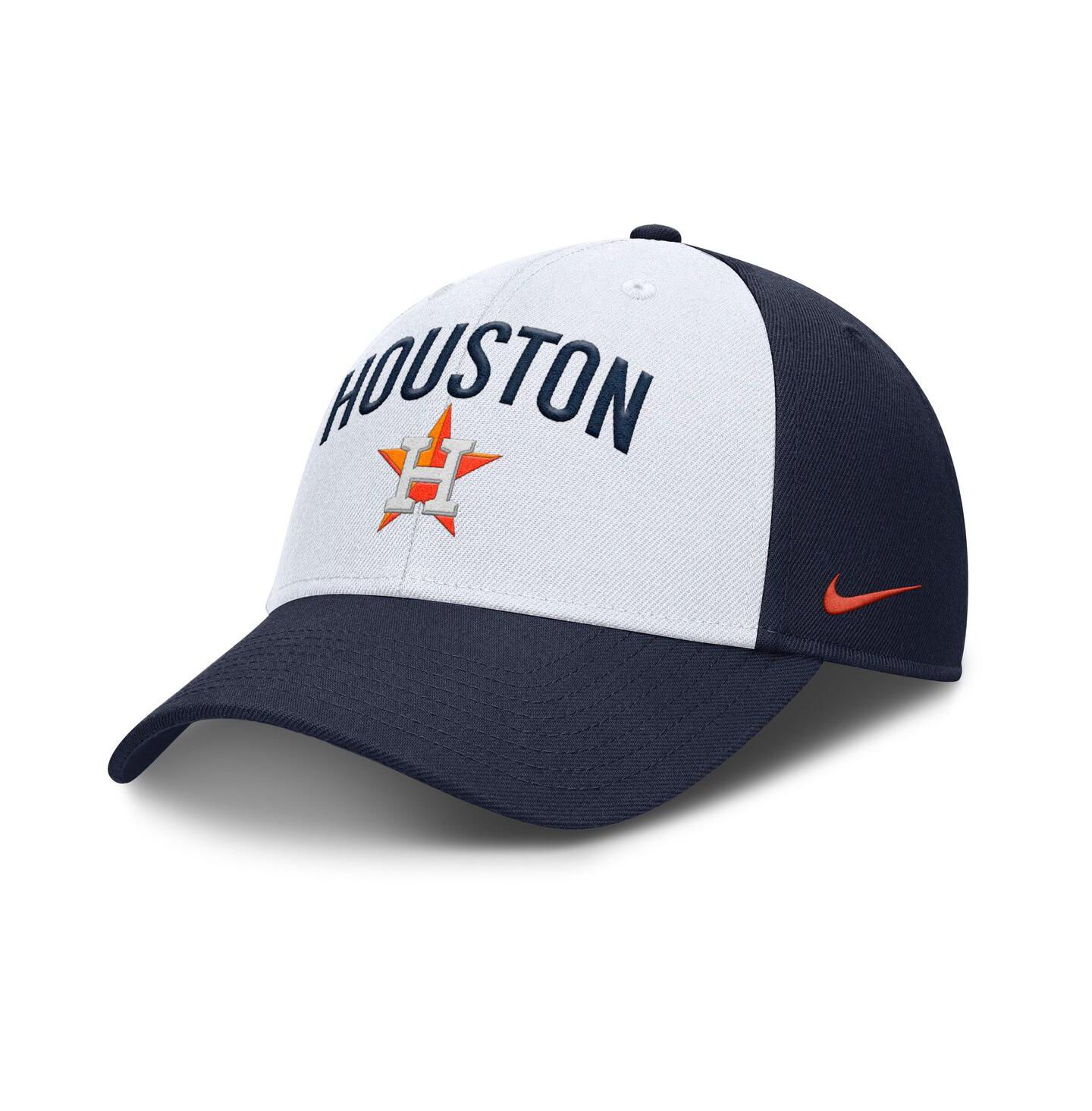 Мужская кепка Nike White/Navy Houston Astros Club Performance Adjustable Hat — фото 1