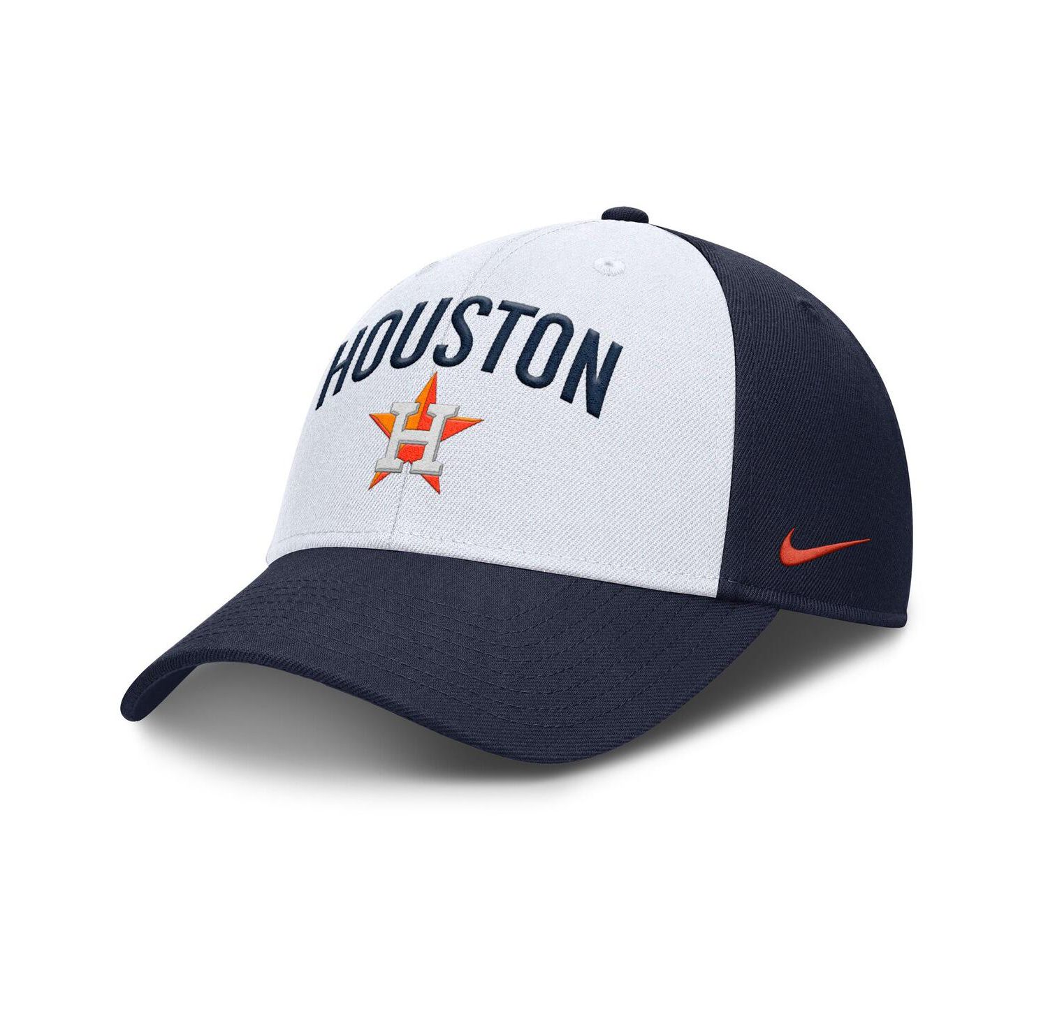 Men's White/Navy Houston Astros Club Performance Adjustable Hat