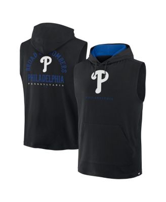 Fanatics - Men's Black Philadelphia Phillies Fire Speed Sleeveless Pullover Hoodie