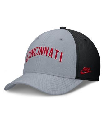 Nike - Men's Gray/Black Cincinnati Reds Rise Swoosh Performance Flex Hat