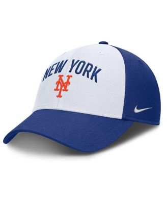 Nike - Men's White/Royal New York Mets Club Performance Adjustable Hat