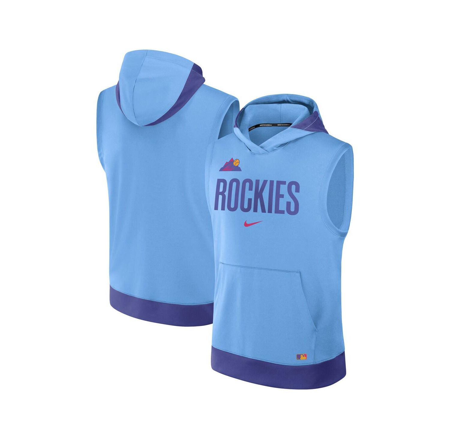 Men's Light Blue Colorado Rockies 2025 City Connect Authentic Collection Sleeveless Performance Pullover Hoodie