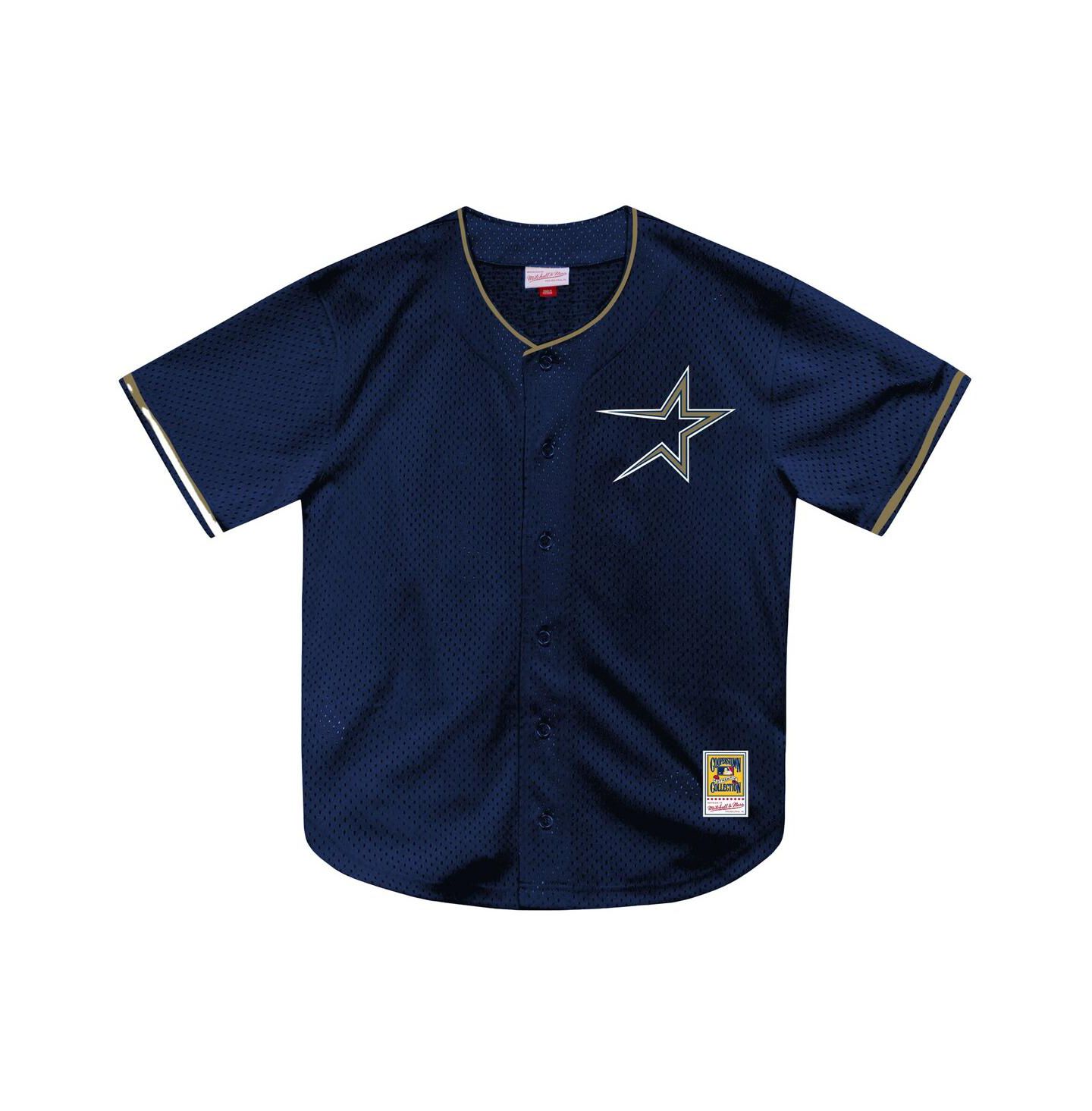 Мужской топ Mitchell & Ness Billy Wagner Navy Houston Astros Authentic Batting Practice Jersey — фото 2