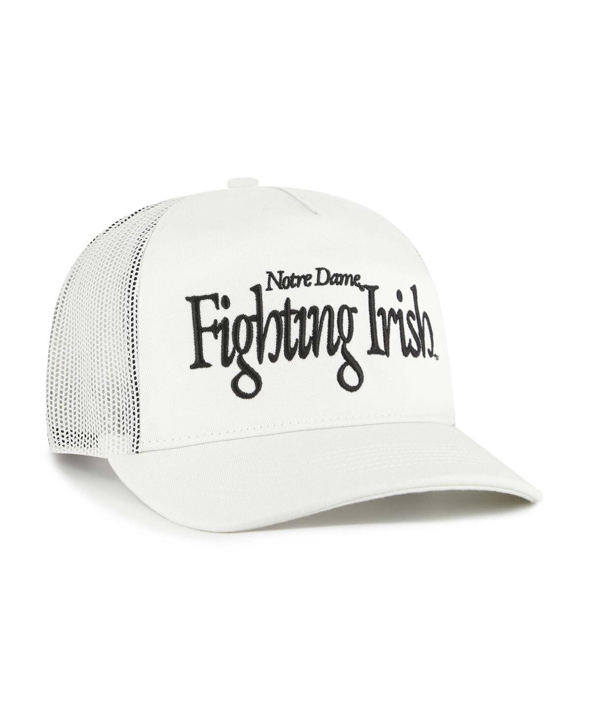 47 Brand Men's And Women's Cream Notre Dame Fighting Irish Foundation Script Adjustable Trucker Hat