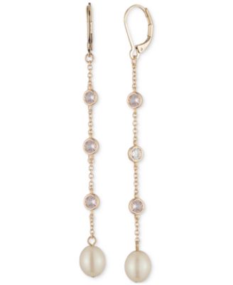 Lauren Ralph Lauren - Gold-Tone Imitation Pearl Beaded Linear Earrings