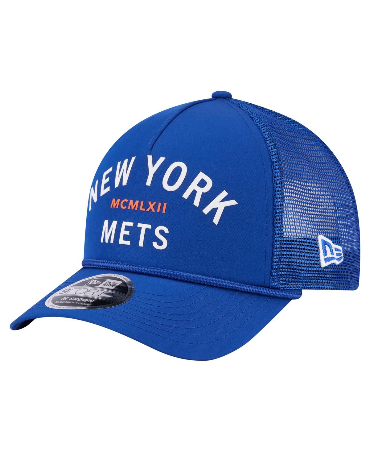 NEW ERA MEN'S ROYAL NEW YORK METS MINIMALIST 9FORTY A-FRAME ADJUSTABLE HAT 