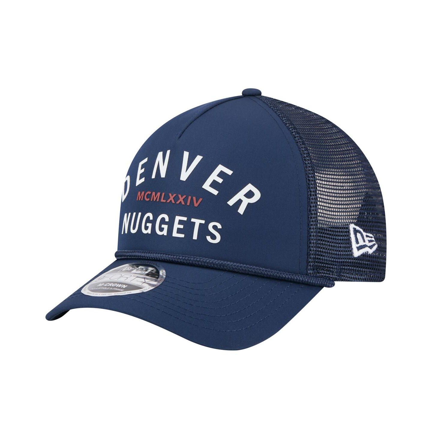 Мужская кепка New Era Navy Denver Nuggets Minimalist A-Frame 9FORTY Trucker Hat — фото 1