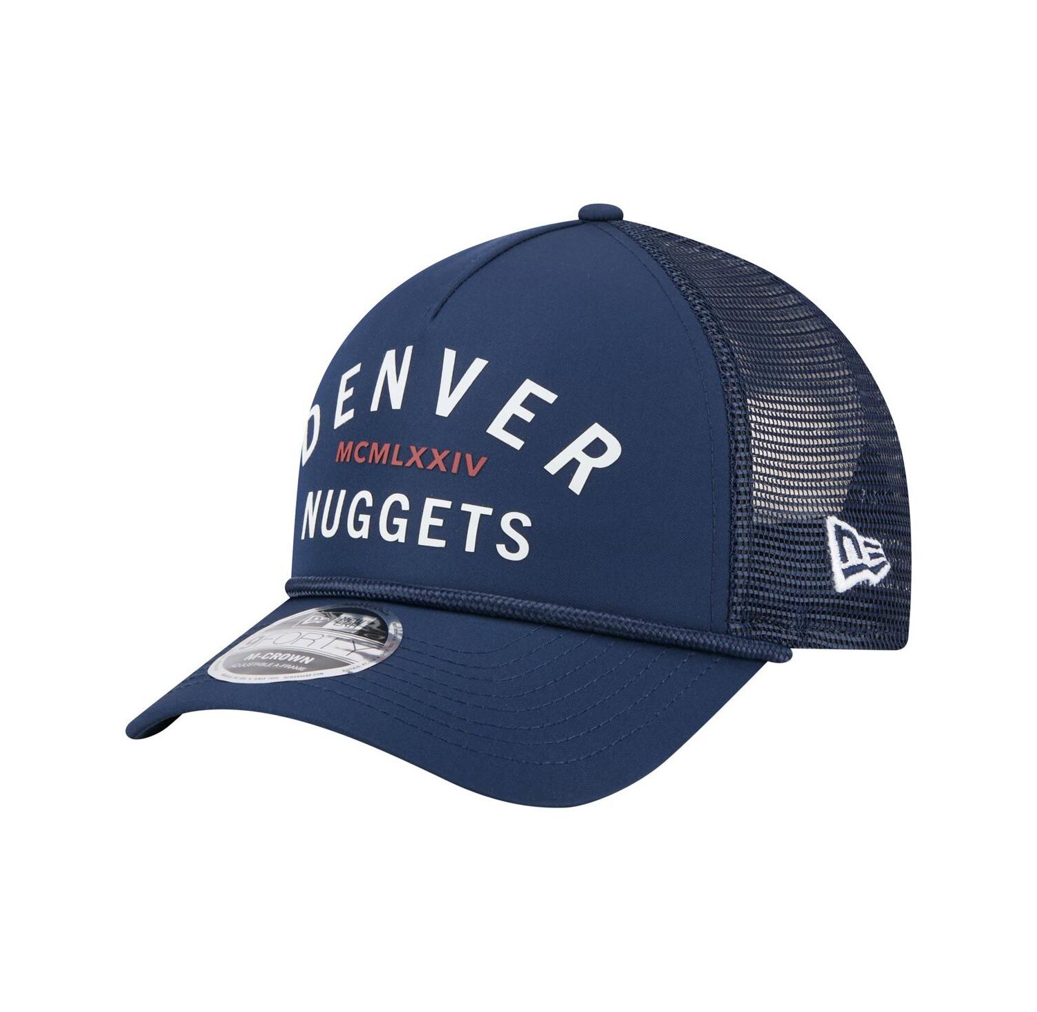 Men's Navy Denver Nuggets Minimalist A-Frame 9FORTY Trucker Hat