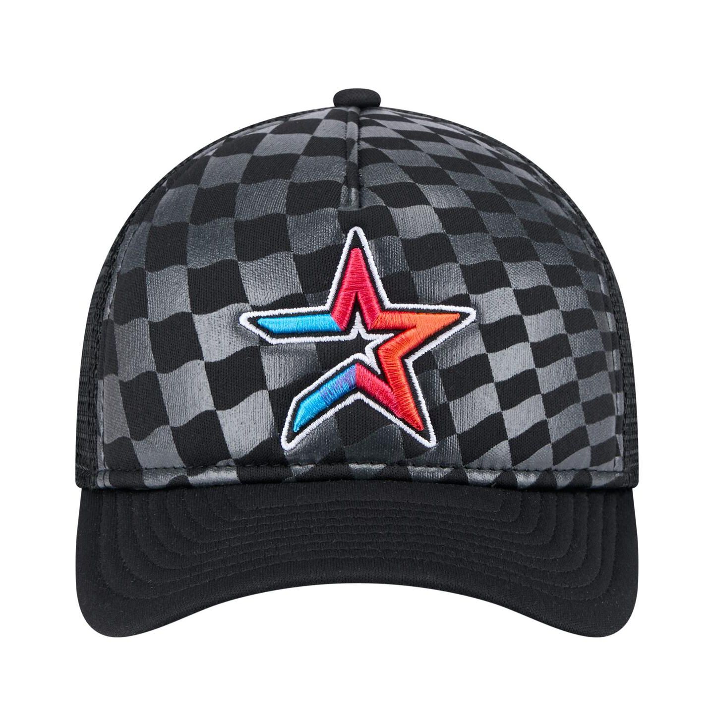 Мужская кепка New Era Black Houston Astros Gradient 9FORTY A-Frame M-Crown Trucker Adjustable Hat — фото 2