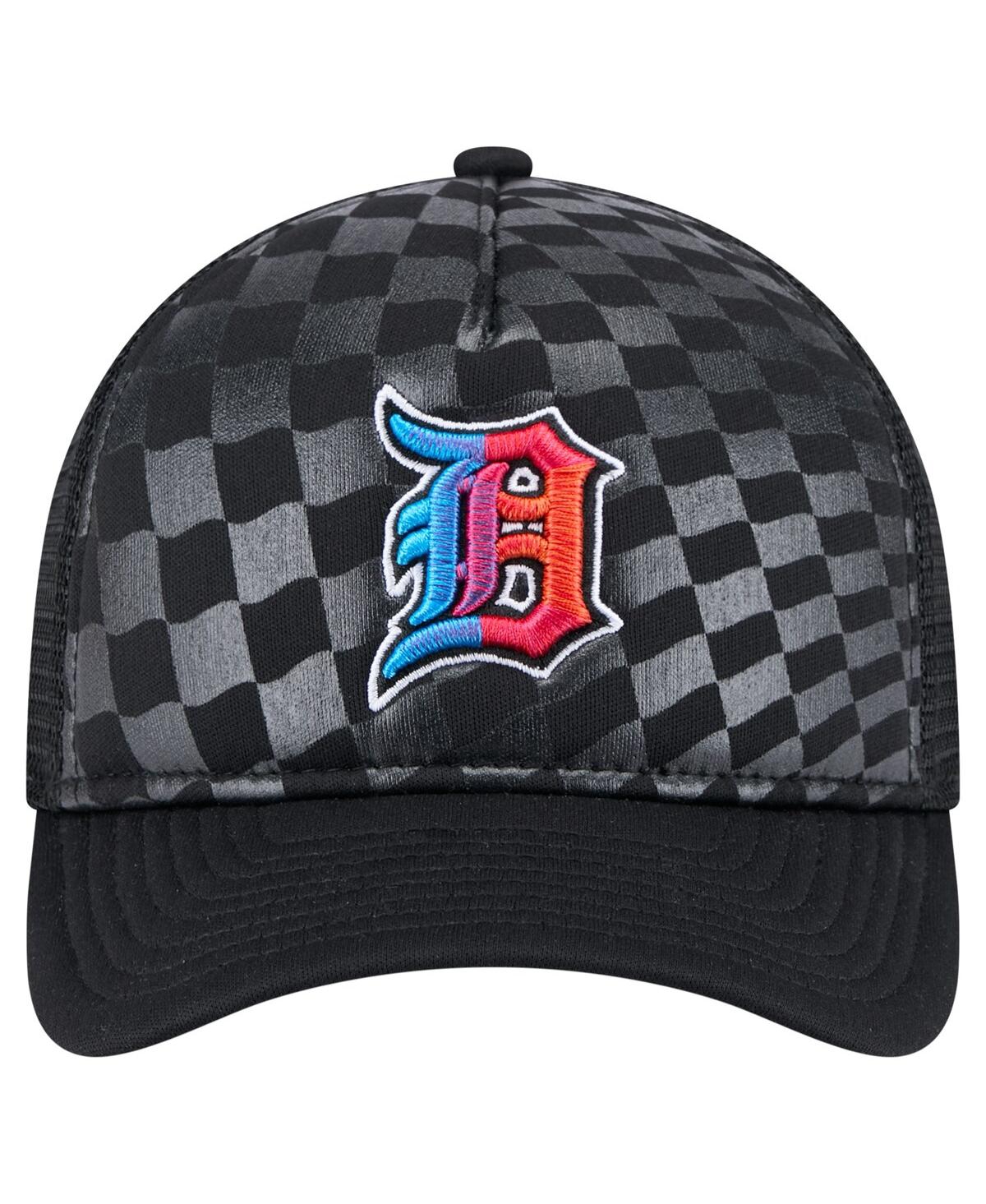 New Era Men's Black Detroit Tigers Gradient 9forty A-frame M-crown Trucker Adjustable Hat