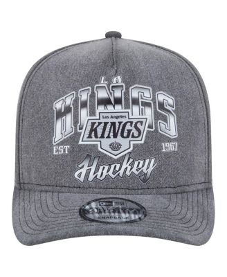 Men's Charcoal Los Angeles Kings Throwback Washed A-Frame Pre-Curved 9FIFTY Snapback Hat