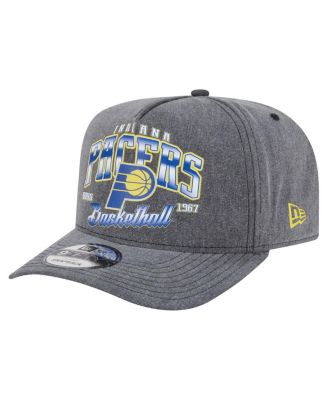 New Era - Men's Charcoal Indiana Pacers Throwback Washed Pre-Curved 9FIFTY Snapback Hat