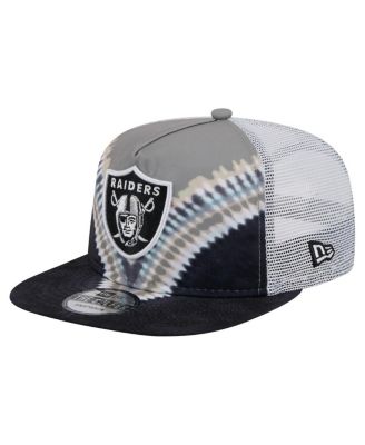 New Era - Men's Gray/Black Las Vegas Raiders Throwback Dye Golfer Snapback Hat