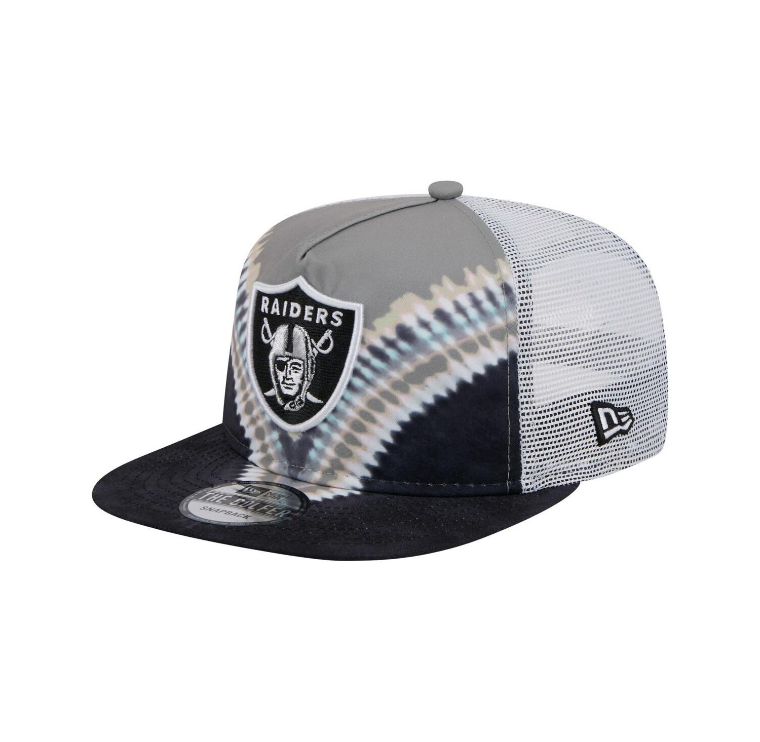 Men's Gray/Black Las Vegas Raiders Throwback Dye Golfer Snapback Hat