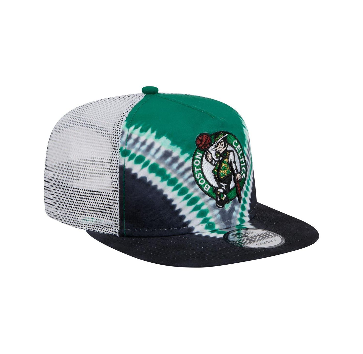 Men's Black/Kelly Green Boston Celtics Throwback Dye Golfer Snapback Hat