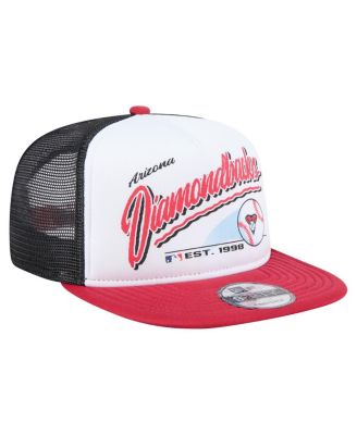 Men's White/Red Arizona Diamondbacks Retro Script Trucker 9FIFTY Snapback Hat