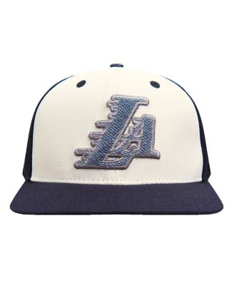 Men's Cream Los Angeles Lakers French Terry Snapback Hat