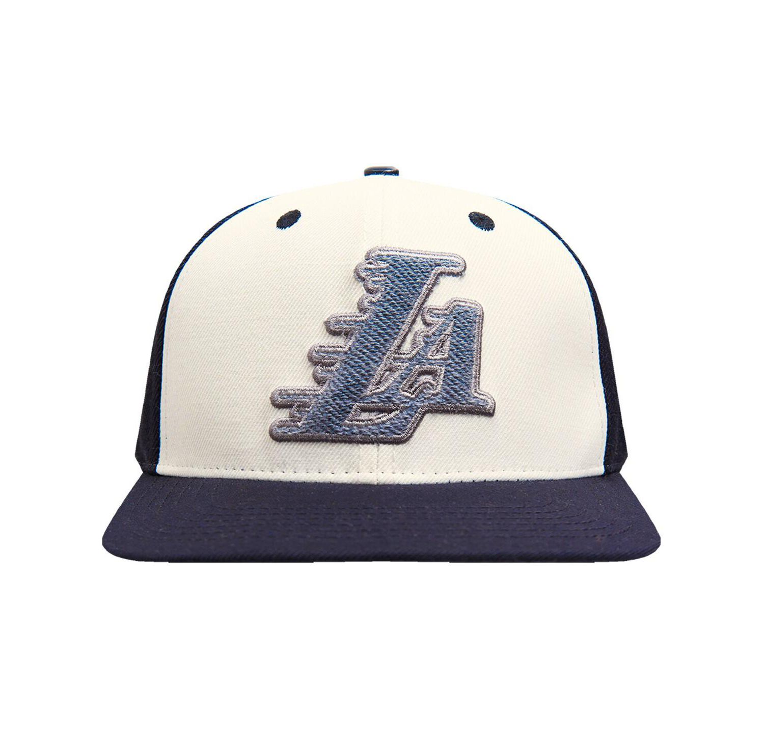 Men's Cream Los Angeles Lakers French Terry Snapback Hat