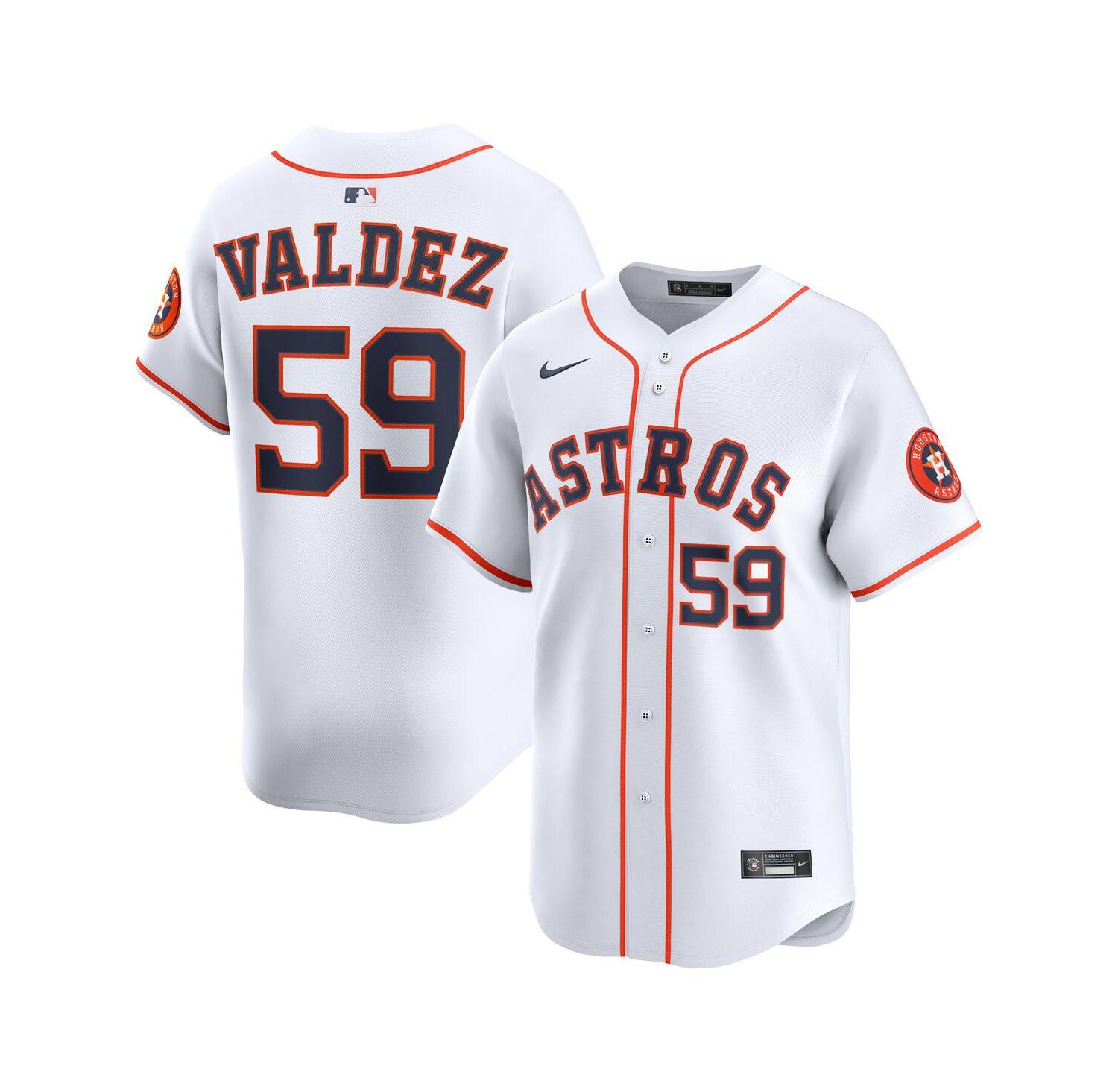 Men's Framber Valdez White Houston Astros Home Limited Player Jersey