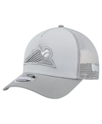 Men's Gray Colorado Rockies Color Pack A-Frame 9FORTY Trucker Adjustable Hat