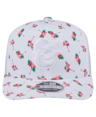 Men's&nbsp;White Baltimore Orioles Flamingo Mesh Back 9SEVENTY Stretch-Snap Hat