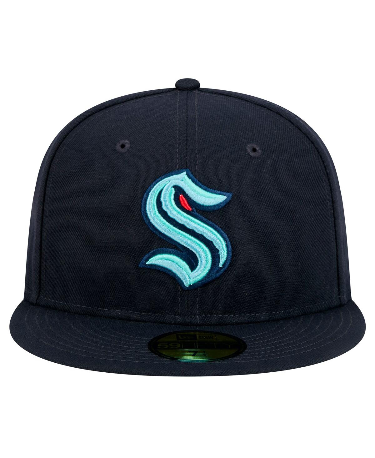 New Era Men's Deep Sea Blue Seattle Kraken Core 59fifty Fitted Hat