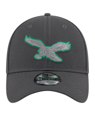 Men's Graphite Philadelphia Eagles Throwback Logo Main 39THIRTY Flex Hat